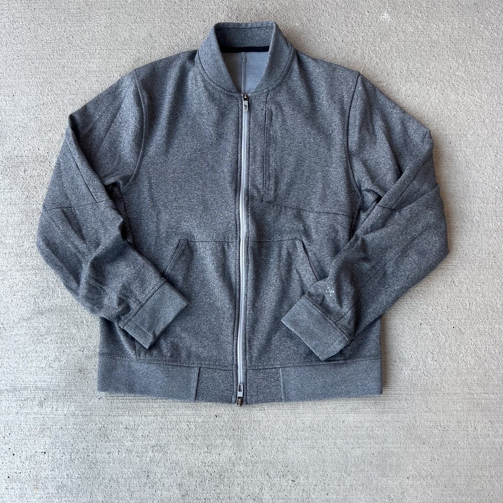 Lululemon Men's City Bomber Jacket Gray Full Zipโ Size M Lightweight Stretch
